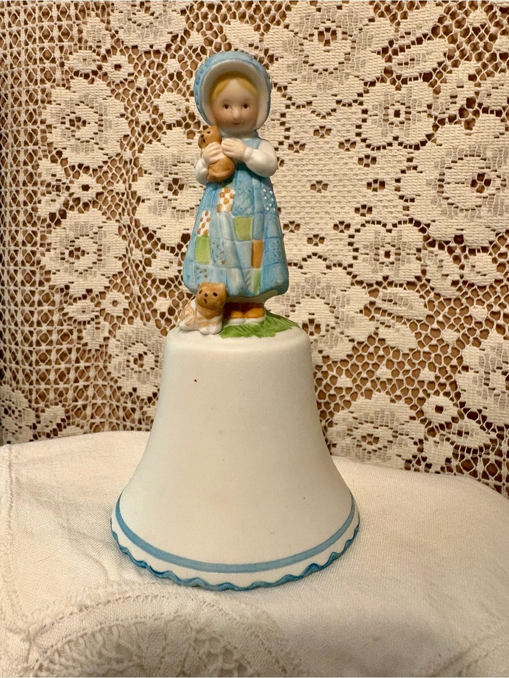 Vintage Holly Hobbie Sculpted Porcelain Bell - Taiwan